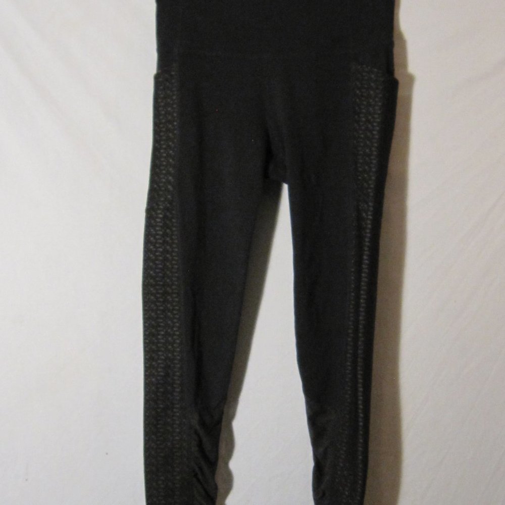Athleta Black Lace Sides Mesh Leggings S